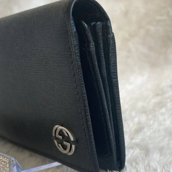 Gucci Black Long Wallet with Orange Horse Bit Pattern w/COA - Picture 11 of 16